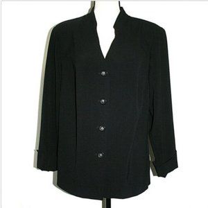 Emma James Womens Sz 18 Black Blazer Folded Cuffs